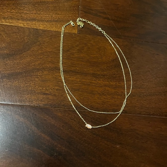 Kendra Scott two strand adjustable length necklace, gold, pink stone - Picture 2 of 2